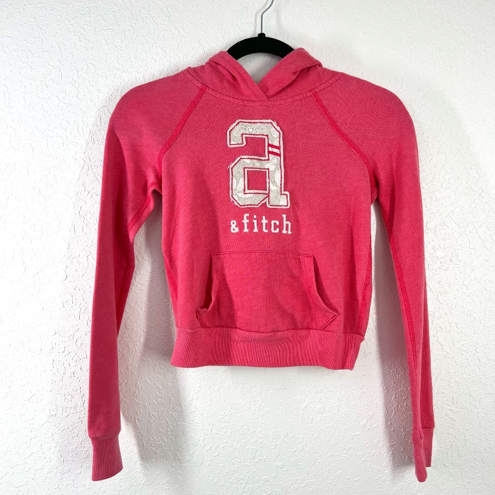 abercrombie & Fitch kids pink‎ hoody, sz. S cozy Y2K stylish